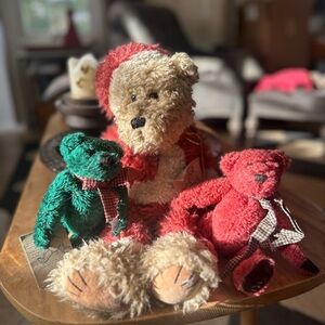Boyds Bears vintage Trio Sandy Claus, Mistle and Toe